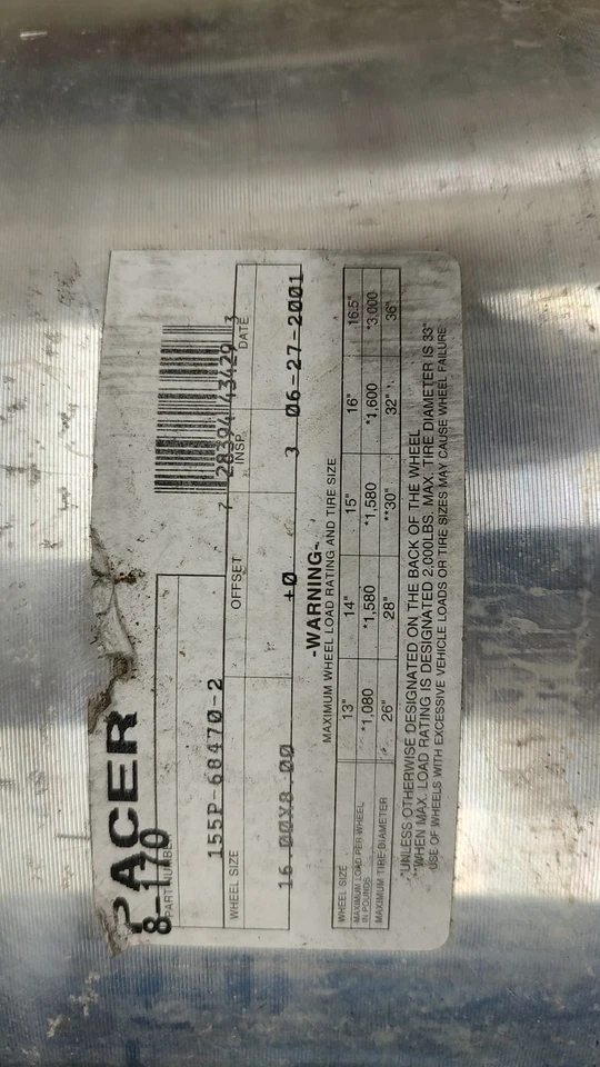 Ruedas mag 16 pulgadas 16X8 8.170 PACER (VINTAGE) Foto 2 de 2