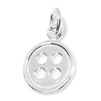 Knopf klein Sterling Silber Charm 0,925 x 1 Knopf & Knöpfe Charms