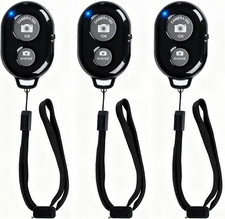 Wireless Remote Shutter for Cellphones and Tablets 3 Pack , Bluetooth Remote f