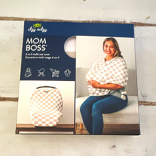 Itzy Ritzy Mom Boss 4-in-1 Multi-Use Nursing Cover White/Beige Checkered 001
