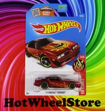 2016 Hot Wheels Red '77 PONTIAC FIREBIRD Flames Card #93 HW75-062726