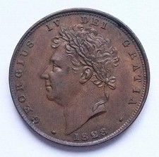 1828 George IV Farthing Coin Uncirculated Condition