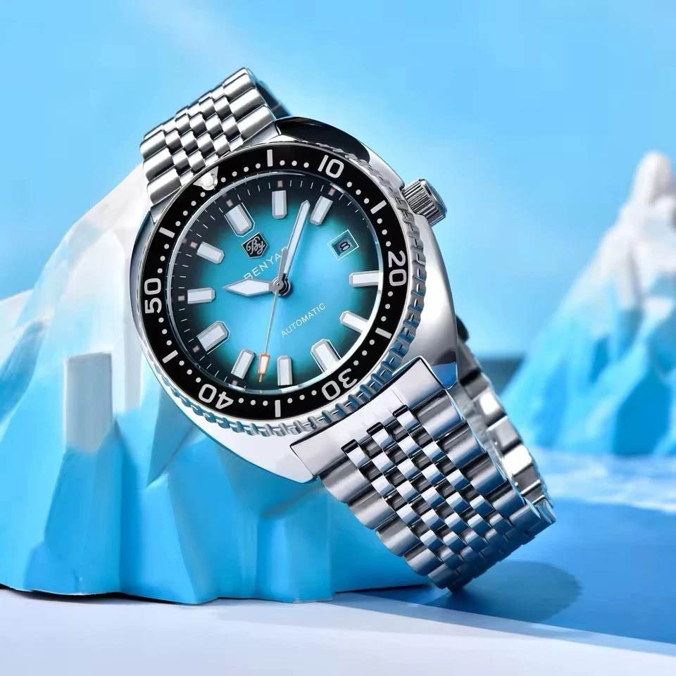 🔵 - Orologio Automatico Turtle Benyar BY 5211 Jubilee Subacqueo Uomo Azzurro - Immagine 2 di 4