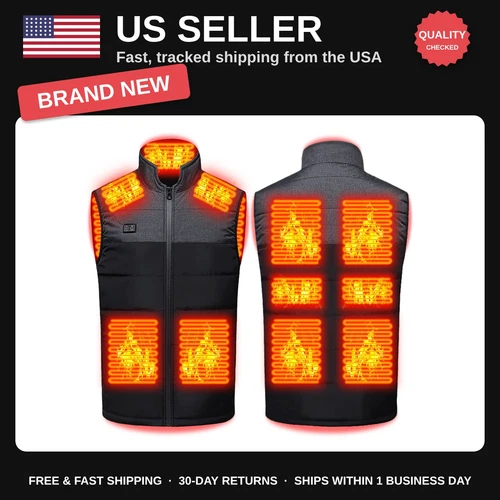 Heated Vest for Men & Women, USB Rechargeable Electric Jacket, 11 Heating Zones, video thumbnail