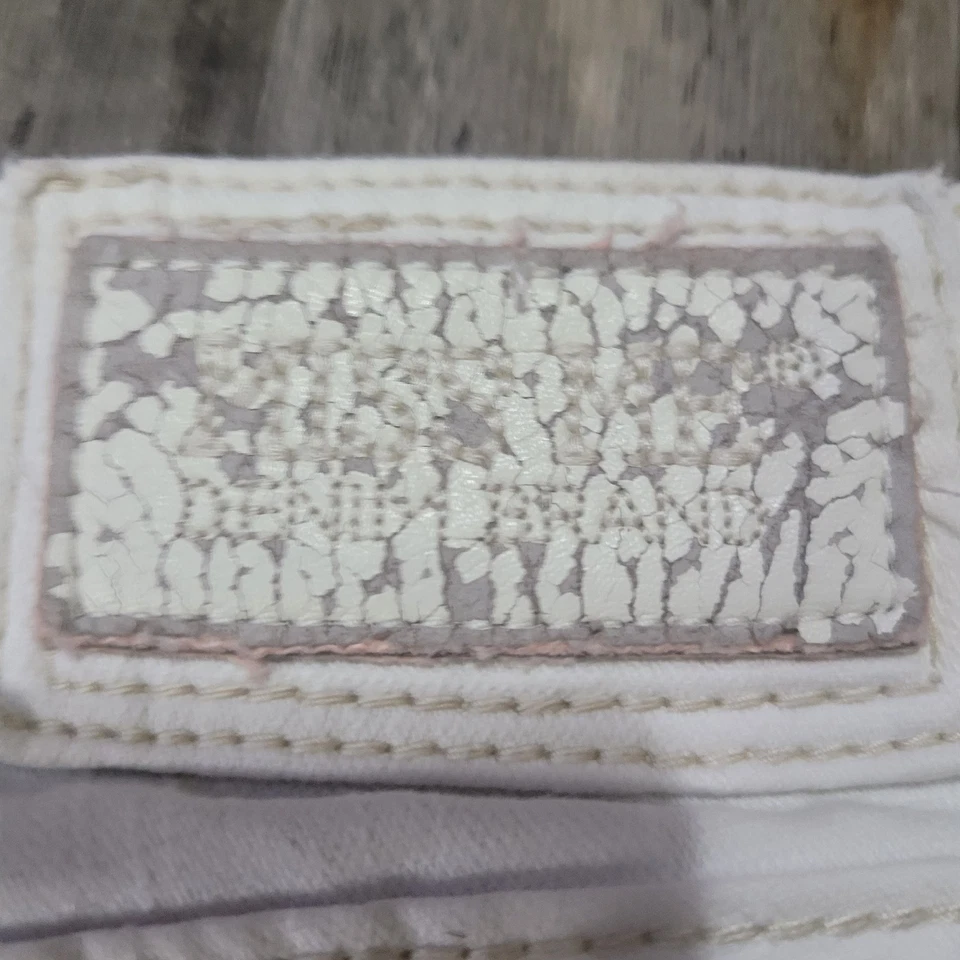 Pantalones de mezclilla Miss Me Irene para mujer 28 blancos corte bota tiro bajo puntada solapa occidental Foto 4 de 4