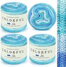 Aeelike 400g Farbverlaufsgarn Baumwollgarn zum Häkeln, 245m Super leichte