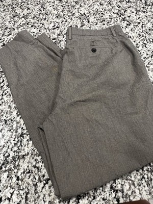 Banana Republic Slim Fit Pants Mens Stretch Wool Brown 35x32 Excellent
