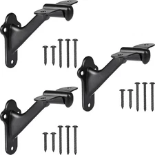 RealPlus Handrail Stair Brackets 3pcs Heavy Duty Hand Rail Bracket