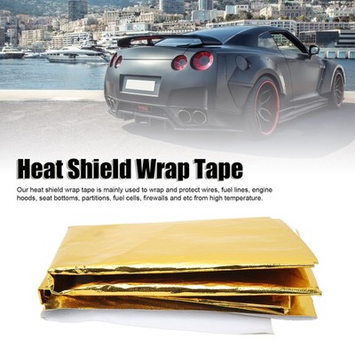 (Gold)Heat Barrier Reflect Sheet Self Adhesive High Temp Heat Shield Wrap Heat