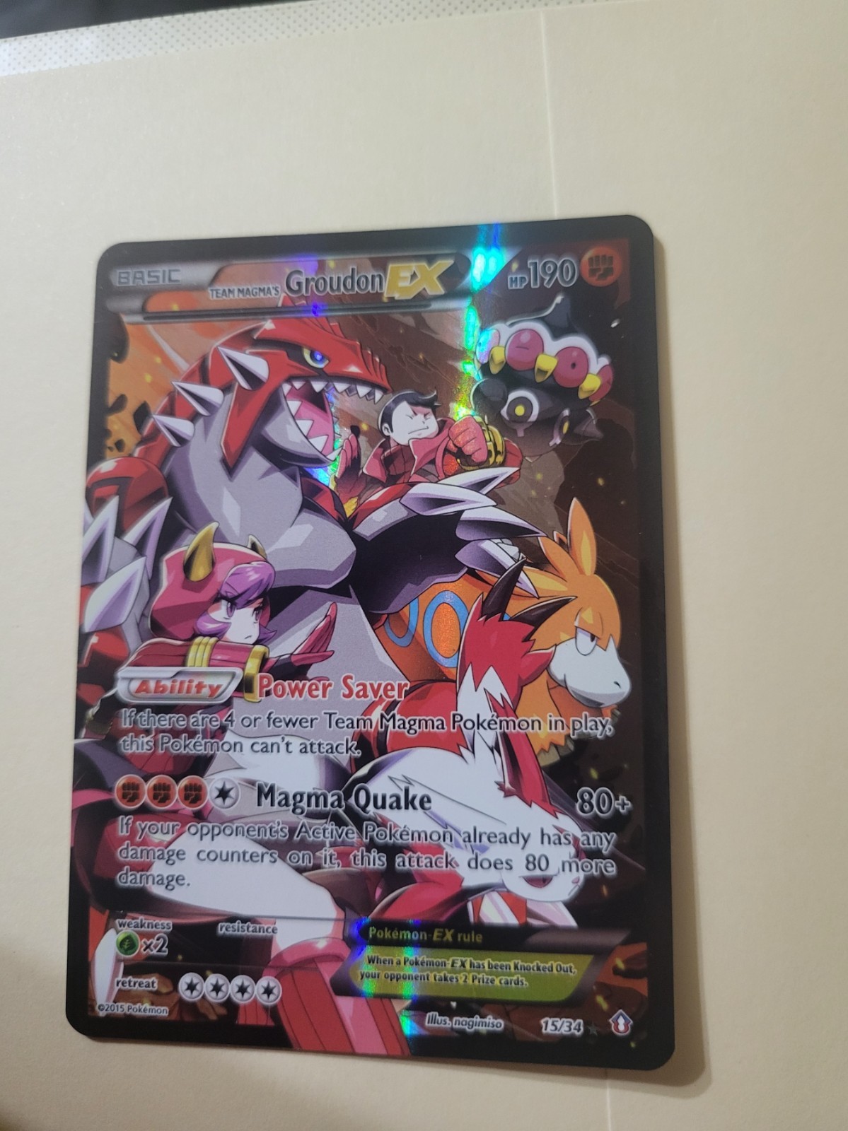 !PLUS! Team Magma's Groudon EX 15/34 Double Crisis Holo and two extras!