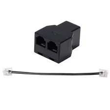 LanSenSu Phone Line Splitter,Telephone Splitter,with RJ11 1Pack-Black, Black 