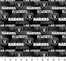 *NEW* Las Vegas Raiders Faded Print NFL Cotton Fabric by the Yard 58"W