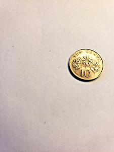 Singapore 1987 10 Cents KM# 51 Cu-Ni Coat of Arms Lion Tiger Star Jasmine Plant