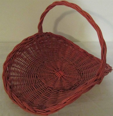 Corbeille De Rangement Ovale Rose Avec Anses Façon Cuir - Presque Neuve
