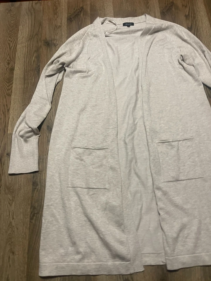 Verve Ami Sweater, Women's Size XL, Tan, Long Open Cardigan w/ Pockets - Image 4 of 4