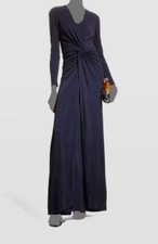 795 Rickie Freeman For Teri Jon Women's Blue Twisted Column Gown Dress Size 2