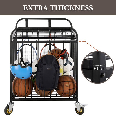 WALMANN Garage Sports Equipment Organizer, Ball Storage Rack Indoor