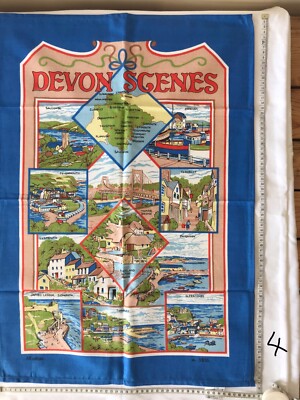 Vintage Devon Scenes Tourist Geschirrtuch, T Handtuch.