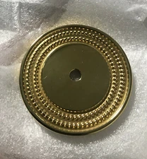 Phylrich 1029350P-003 3/4" One Hole Round Cab Knob Backplate, Polished Brass