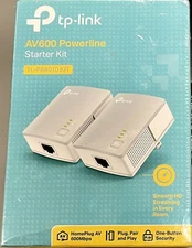 TP-LINK AV600 Nano Powerline Adapter Starter Kit, White, 2/Pack (TL-PA4010KIT)