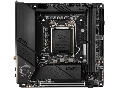 MSI MEG Z490I UNIFY Mini-ITX LGA1200 8+1 VRM 2×M.2 2.5G LAN PCIe 3.0 motherboard