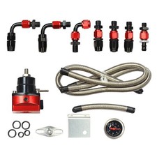 New Universal Adjustable Fuel Pressure Regulator Gauge Kit An 6 Fitting End