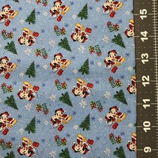 Mickey Minnie Christmas Custom Cotton Fabric FQ 18 By 28 New