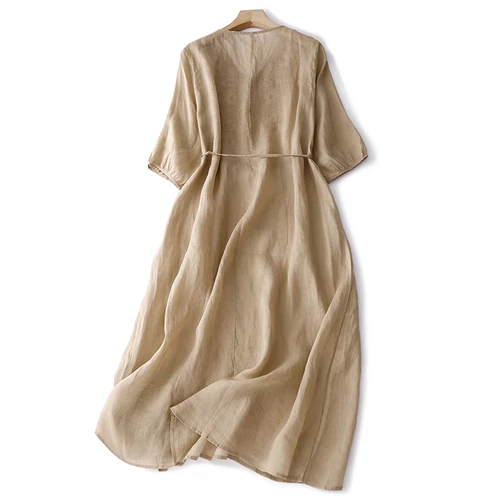 Mujeres Vestido Floral Bordado Estilo Chino Informal Verano Midi Con Cordones Retro - Imagen 6 de 17