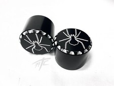 SPYDER ENGRAVED BLACK CONTRAST CUT REAR AXLE CAPS 15-20 CAN-AM SPYDER F3/F3T/F3S
