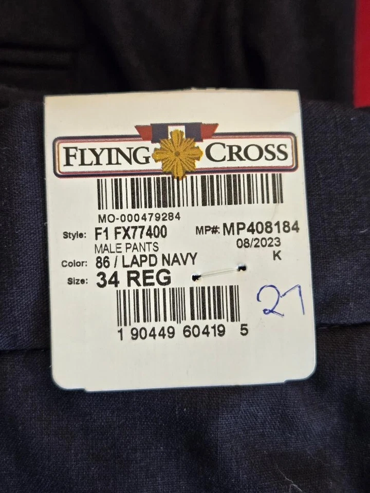 Flying Cross Pants, Men's FX Flex 6 Pocket Uniform, 2 Pair, LAPD Blue 34x 27 - Изображение 2 из 4
