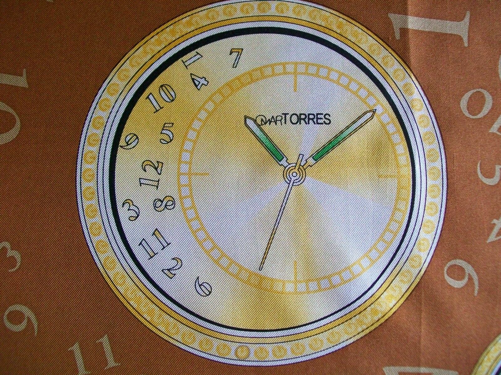 TORRES VINTAGE SILK SCARF RARE UNUSUAL CLOCKS TIMEPIECES DESIGN IMMACULATE image 4