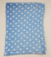 Idea Nuova Boy Baby Blanket Blue White Polka Dots Fleece Security Walmart B21