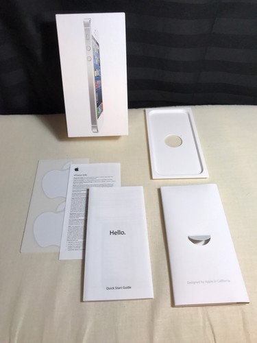 Apple iPhone 5 32 GB Empty Box Quick Start Guide Info Guide Stickers Tray Insert