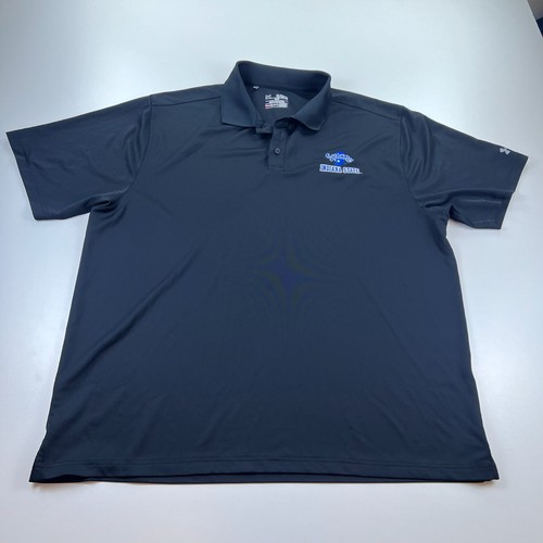Under Armour Indiana State Sycamores Polo Shirt Mens 2XL XXL Black Lightweight