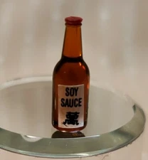 MINIATURE DOLLHOUSE OR ROOM BOX BOTTLE OF SOY SAUCE