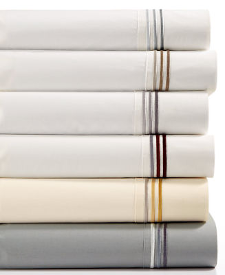 Hugo Boss Classiques White / Claret Queen Flat Sheets T7101