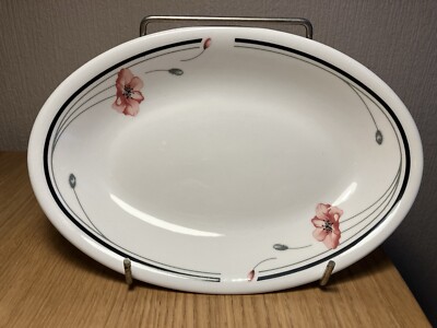Johnson Brothers ovale Schale rosa Blumenmuster 8'' lang