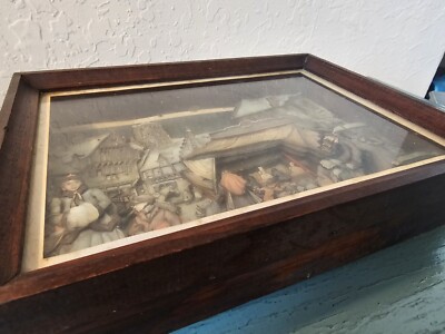 Vintage Mid Century Dutch Anton Pieck 3D Shadow Box Street Scene