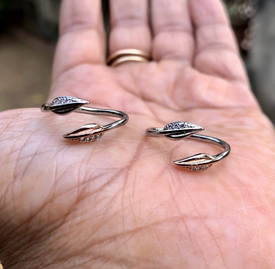 2 Stück 925 Sterling Silber + cz Zehenringe verstellbar, hochglanzpoliert, ve... - Bild 2 von 4