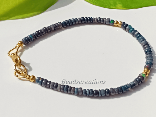 Bracciale Bole Oro Opale Nero Bracciale Argento Sterling 925 Regalo Per Lei - Foto 4 di 10