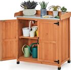 Yaheetech Garden Potting Bench Table - Outdoor Garden Patio Wooden Storage Brown