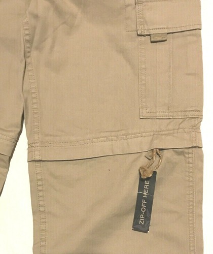 Boy's New A.P.CO HUSKY Tan 100% Cotton 2-IN-1 Cargo Pants size 12 - Picture 3 of 4