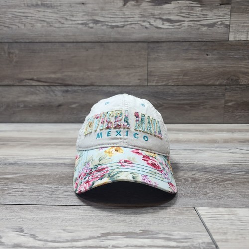 Riviera Maya Mexico Hat Cap Floral Adjustable StrapBack Banana Bay