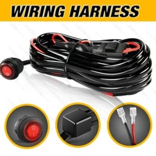 2 Lead Wiring Harness LED Light Bar 40Amp Relay Fuse ON-Off Switch For 2 Lights