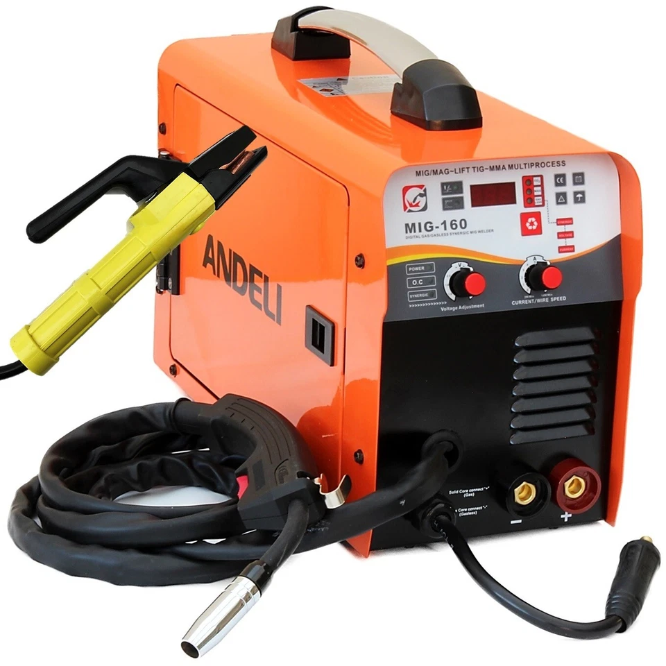 ANDELI Inverter MIG Welder Gas Gasless 160A DC Lift-TIG MMA 5in1 Welding Machine