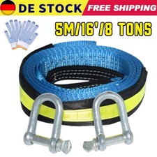 5M 8T Auto Abschleppseil Zugfahrzeug Zugseil LKW KFZ Abschlepphilfe Seil Gurt DE