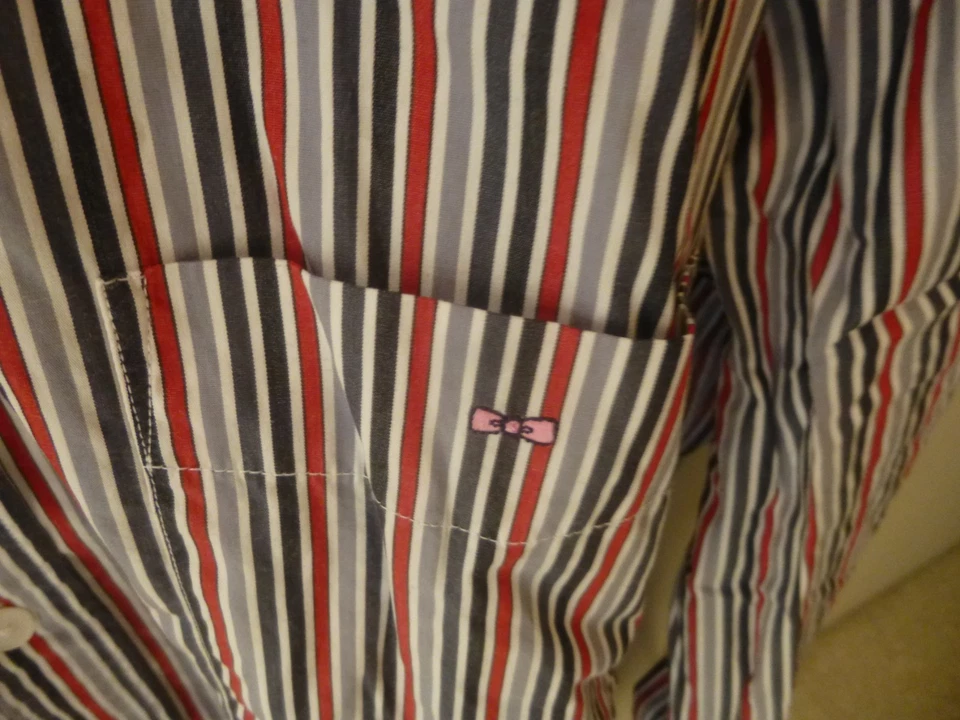 Chemise à Rayures Eden Park Manches longues Bleu et Rouge Taille XL - Photo 3/4