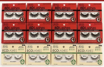 Ardell False Eyelashes Lot of 12: 8D Lashes 950 & 951; EcoLashes 450 451 454 New