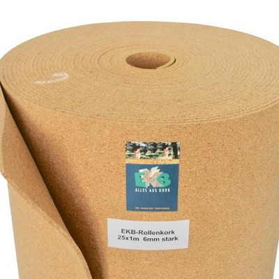 EUR 23,63 pro qm EKB-Rollenkork für Kork-Pinnwand 6mm (L) 2 x 1m