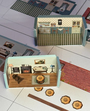Puppenhaus 1:12 # Printies/Bastelbogen: Karton-Puppenstube DIY / 2 Varianten